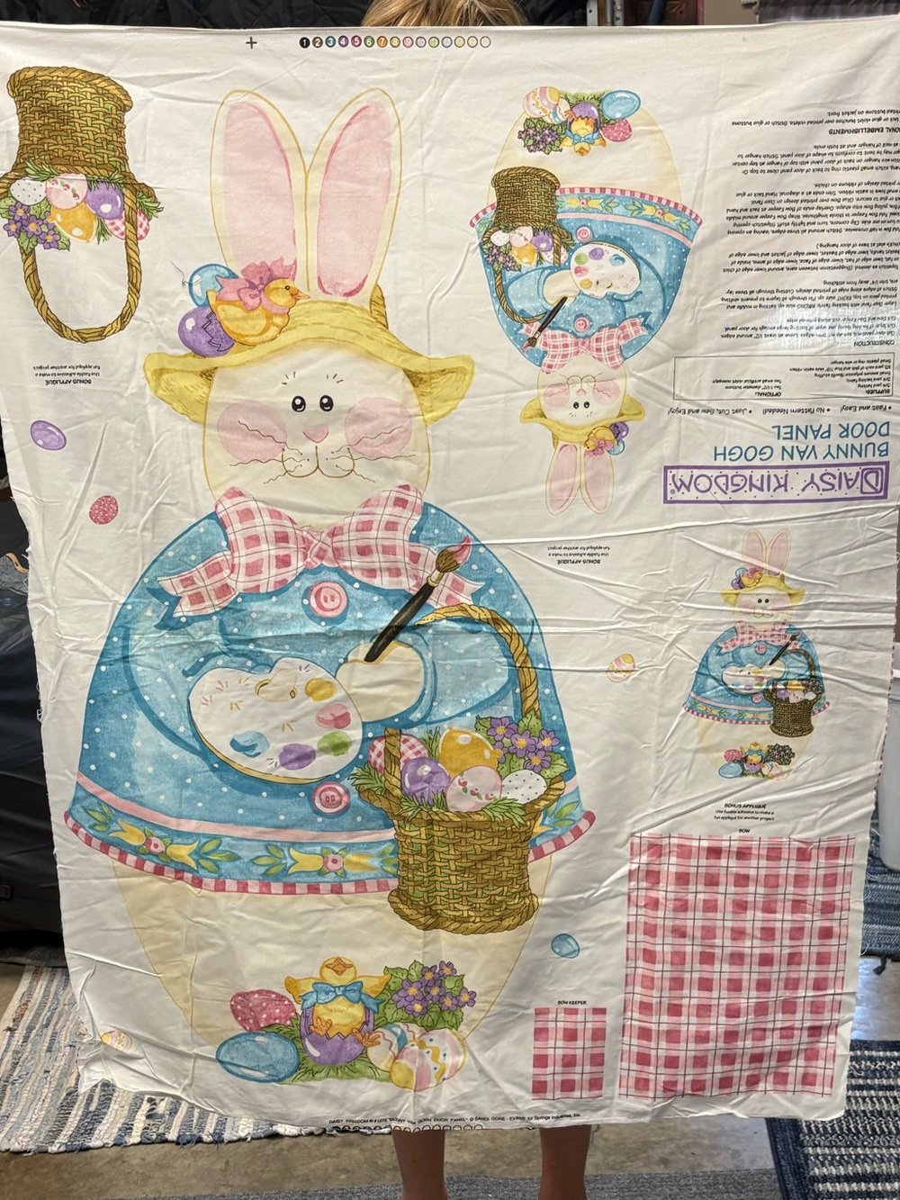 Daisy Kingdom Bunny Door Panel Fabric Bunny Van Gogh